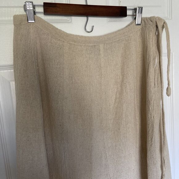 sacred threads XL 16 elastic drawstring waist cotton cream floral aplique skirt - Picture 3 of 8